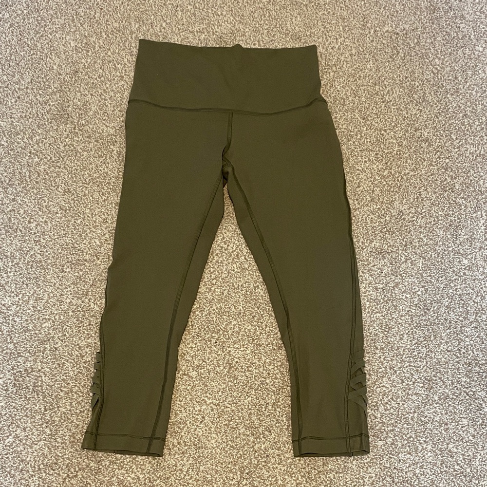 Lululemon Athletica Olive Green Capri Leggings